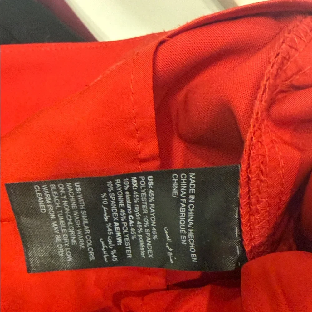 White House Black Market Vibrant Red Flare Pants - Picture 9 of 9